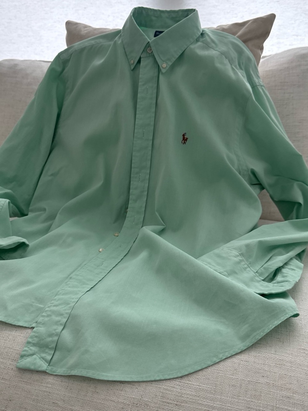 Polo Ralph Lauren Mint Green Button-Down Shirt Size L (16.5) - Picture 5 of 8